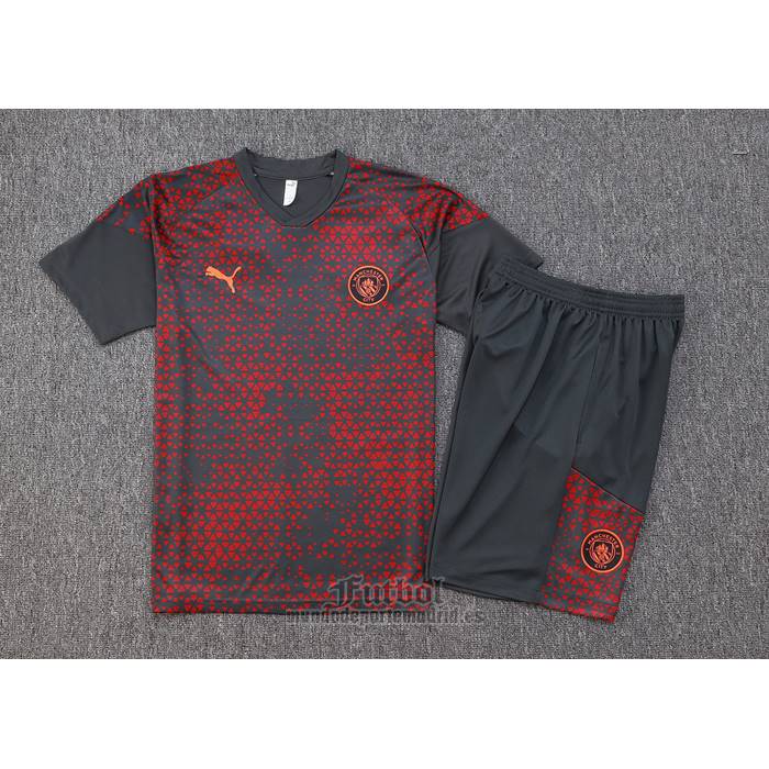 Chandal del Manchester City Manga Corta 2023-2024 Rojo - Pantalon Corto